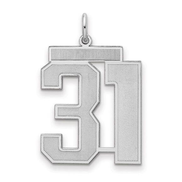 Sterling Silver Jersey Collection Large Number 31 Pendant